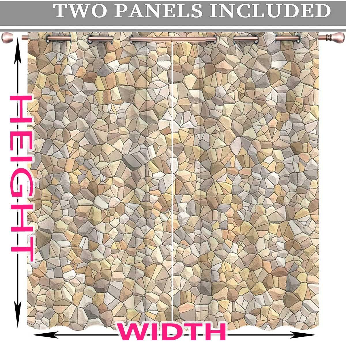 HomeLoft Basics Irregular Mosaic Black Out Curtains 2 Panels Drapes Dining Room Dark Room Decor (W) 85 X (H) 85 Inches