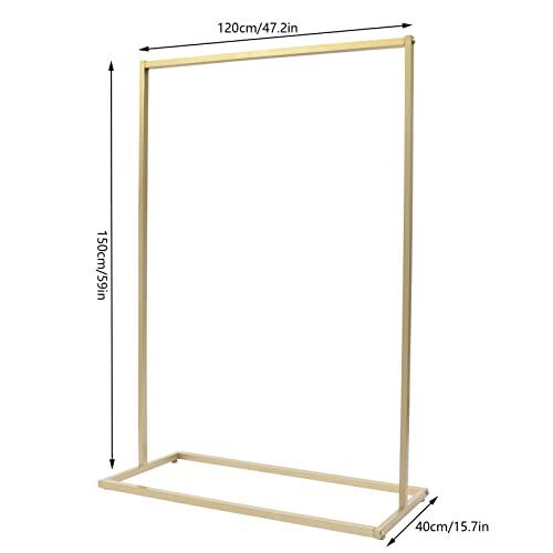 kunghei kunghei 59 Inch Hanging Clothes Rack Metal Garment Rack for Home or Boutique Clothing Store Retail Display Rack, Heavy Duty Gold Clothing Rack Closet Hanging Rod Storage Bar Floor Standing