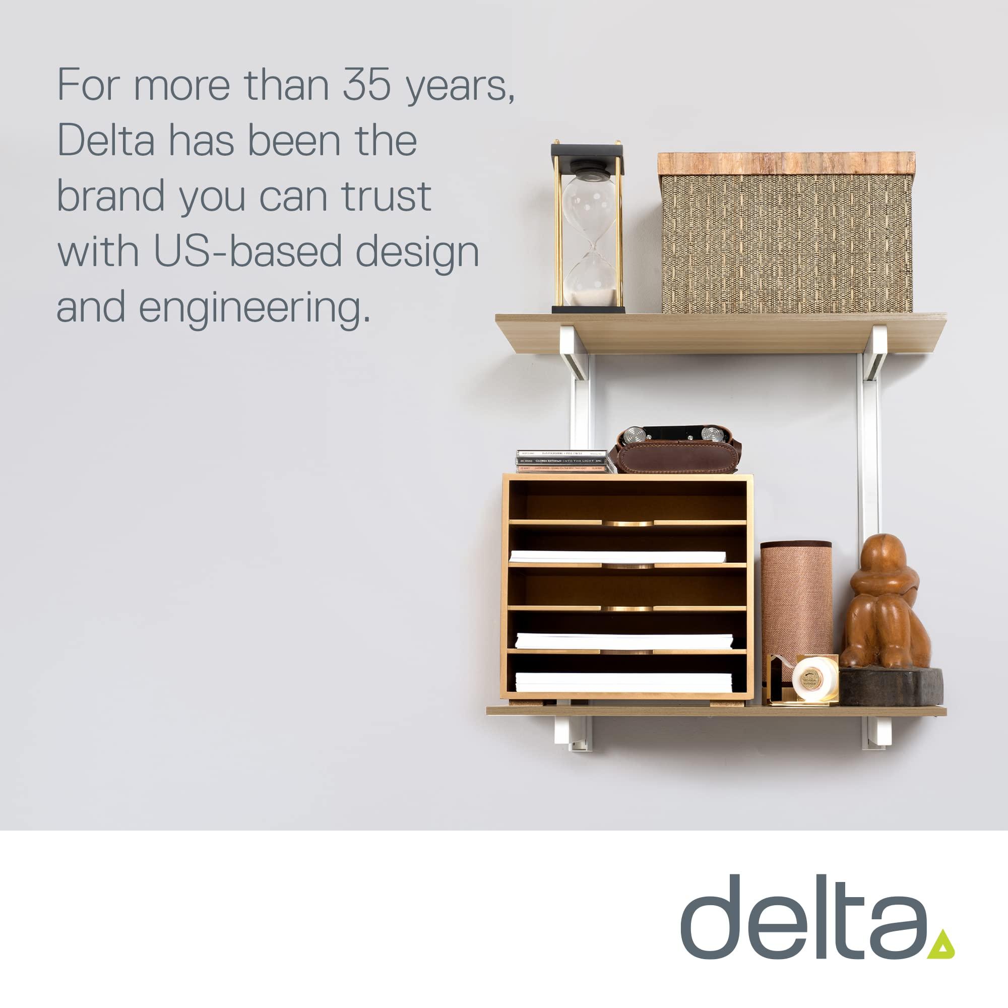 Delta Cycle & Home 2-Tier Floating Wall Shelves with Metal Brackets Set, Light Oak - 0.5 x 24 - Premium Wall Shelves for Laundry Room, Bedroom, Bathroom, or Office, - Durable Shelf for Easy Installation