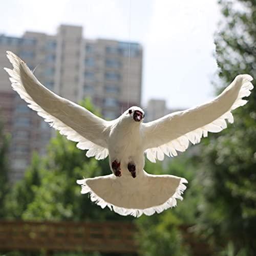 Baoblaze Baoblaze 1x Artificial Feathered Pigeon Decoy Bird Garden Decor, 4 White Flying