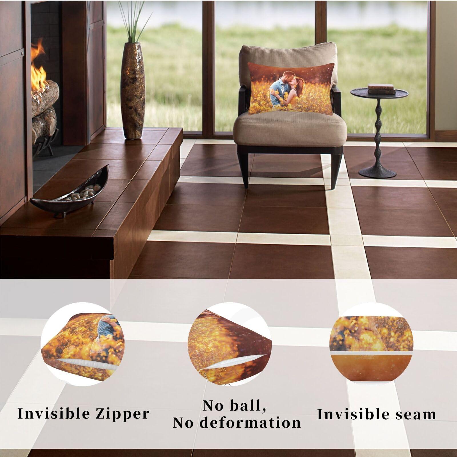 CLOAZKU CLOAZKU Customized Picture Pillow Covers, Customize Your Own Pillowcases with Image Text, Decorative Pillow Covers for Sofa Couches Bed Car, Chocolate, 16\"x24\"