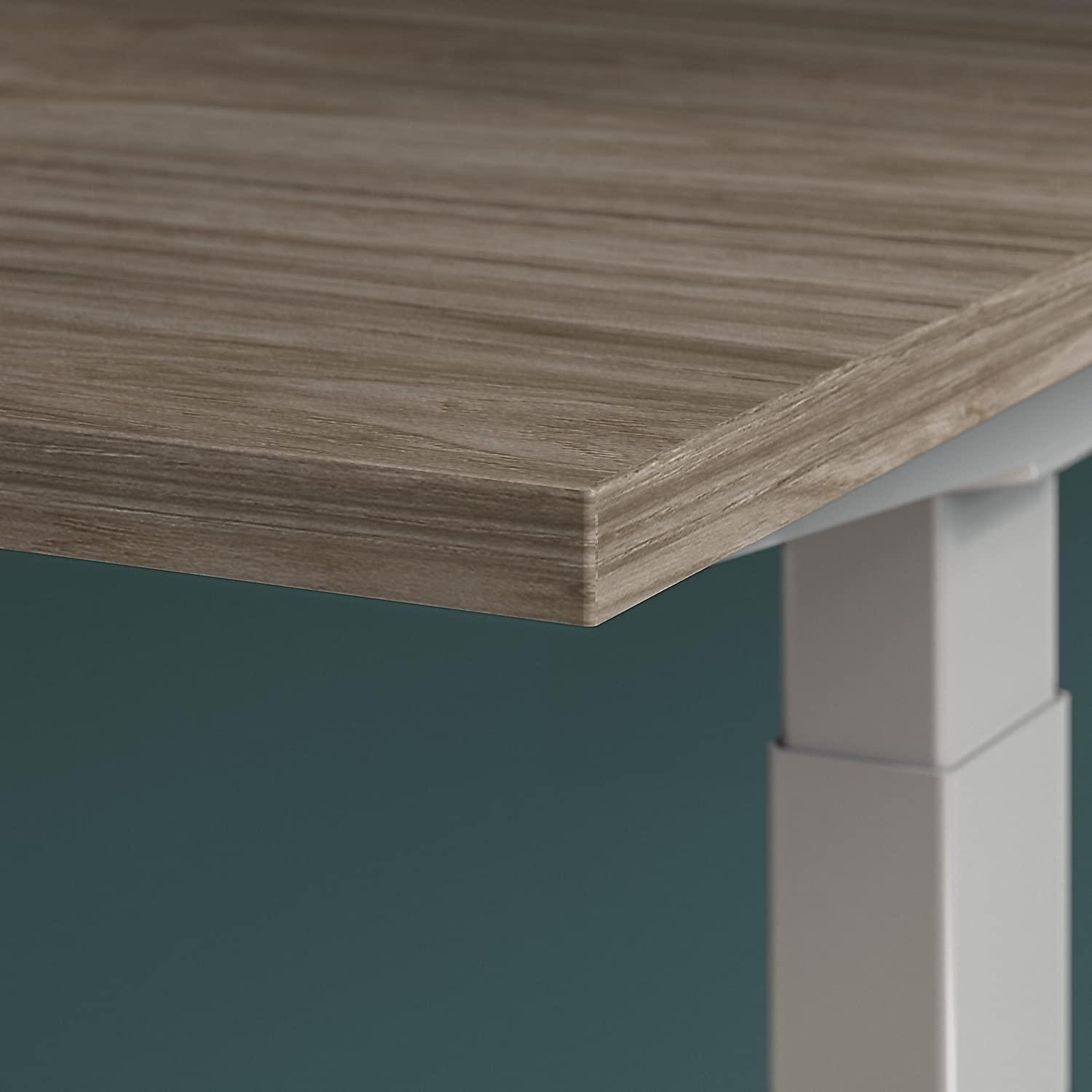 Bush Furniture Bush Business Furniture Move 60 Series Electric Height Adjustable Standing Desk, 60W x 30D, Modern Hickory with Cool Gray Metallic Base