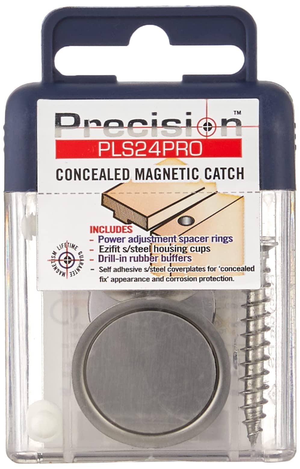Precision Lock Precision Lock PLS-24 PRO Concealed Magnetic Catch, Silver