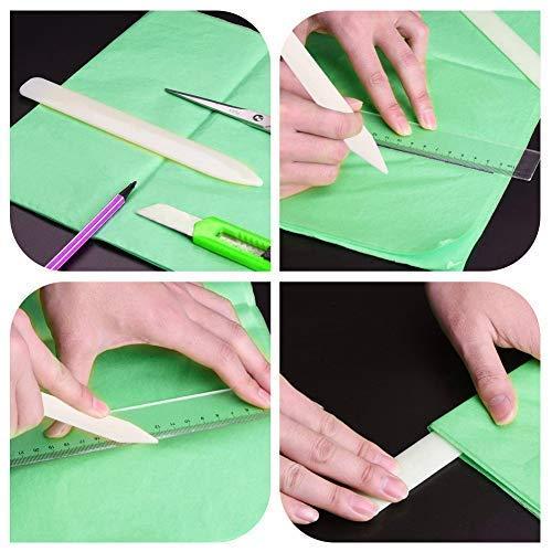 FLAVAS Natural Buffalo Bone Back Bone Tool, Bone mat Scraper with 6\" Bone Pleat,Authentic Bone Folder Precise Folding for Sewing