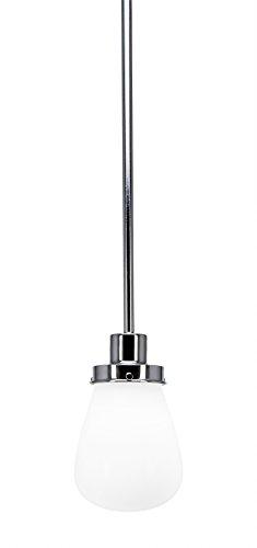Toltec Lighting Toltec Lighting 1230-CH-470 Meridian 1 Light Mini Pendant with 5\" White Glass, Chrome