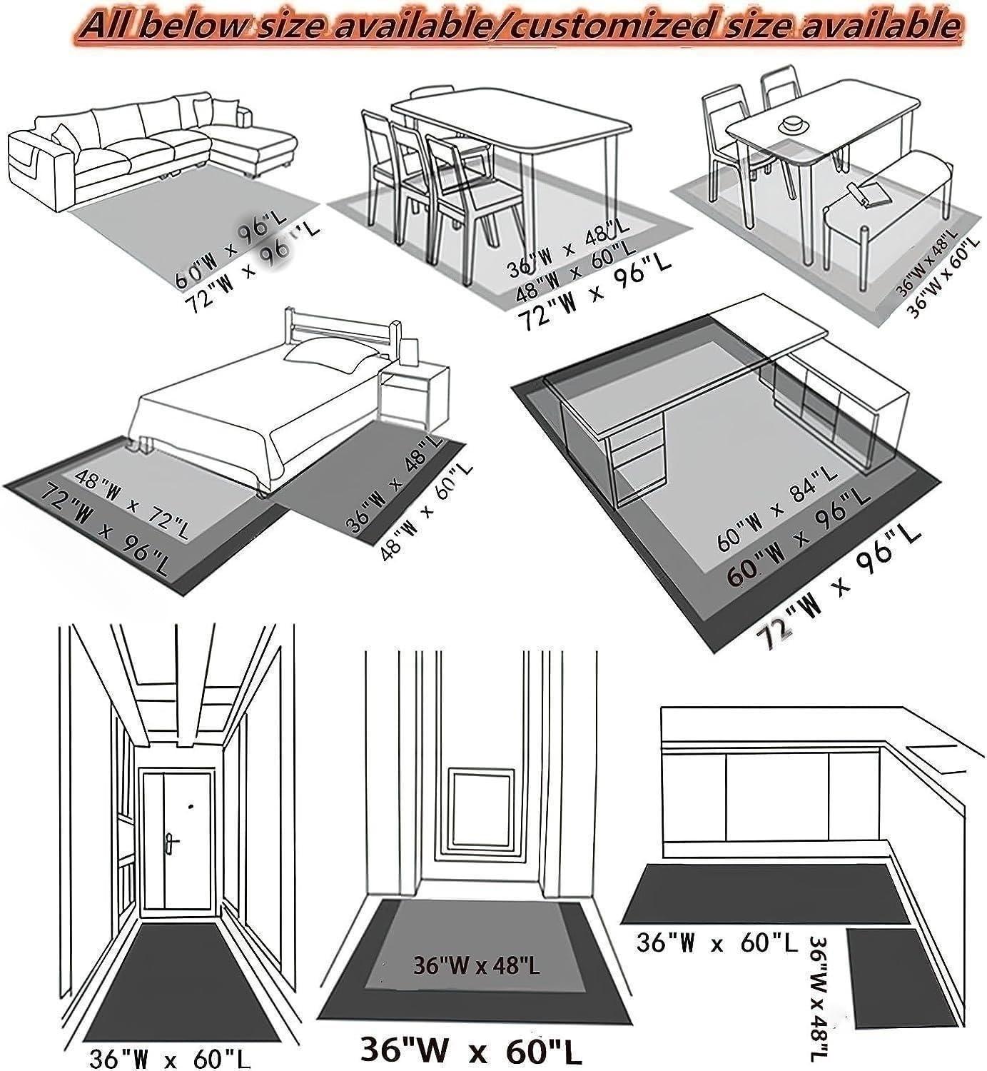 Fouiunler Modern Area Rug, 4x5ft, Red Gold Marble Geometric Pattern Printed Carpet, Flannel Non-Shedding Living Room Rugs, Non-Slip Washable Indoor Rugs for Living Room and Bedroom