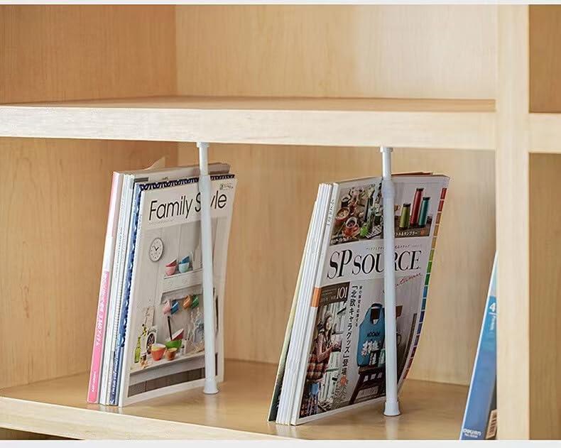 HomeLoft Basics Spring Tension Curtain Rods Short Tension Rod (White, 30" to 50"-2Pcs 2 hooks)