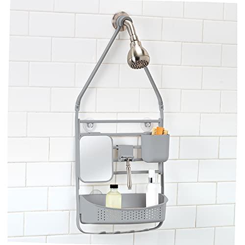 Bath Bliss Bath Bliss Deluxe Flex Adjustable Shower Caddy | 2 Hanging Options | Customizable Accessories | Bathroom Storage | Grey