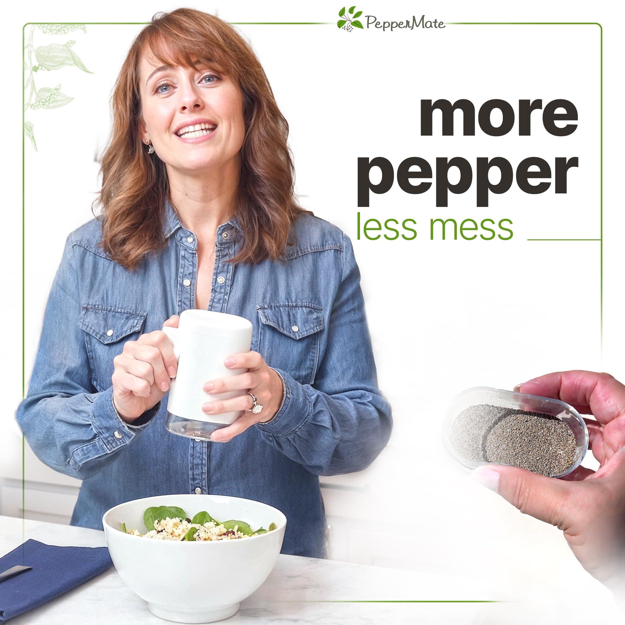 PepperMate PepperMate Traditional Pepper Mill- Manual High Volume Peppercorns and Salt Grinder with Ergonomic Turnkey Handle and Ceramic Precision Mechanism with Adjustable Grind for the Gourmet Chef (Red)