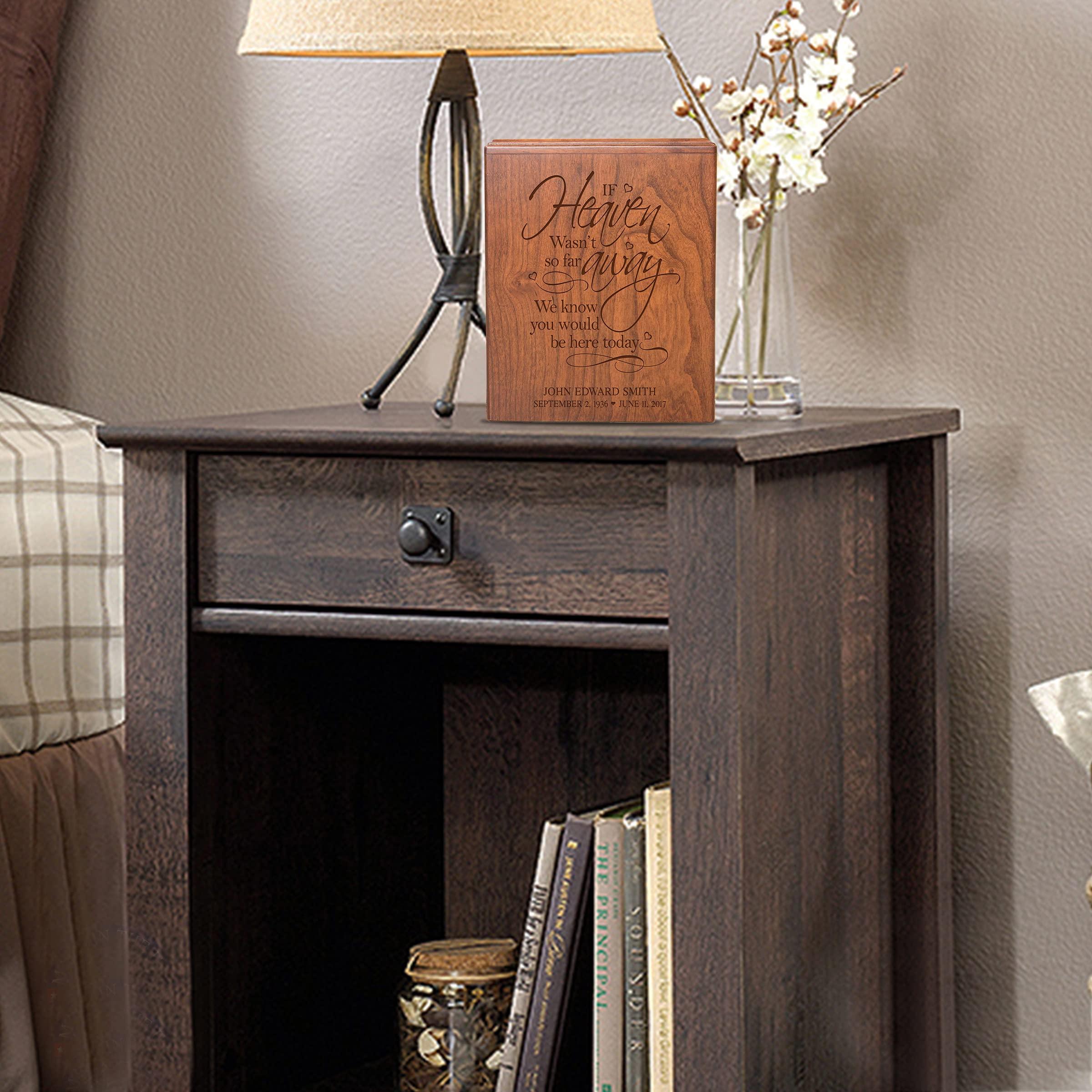 LifeSong Milestones LifeSong Milestones Urns for Ashes Adult Male Urns for Human Ashes Adult Female Personalized Cremation Urns for Adult Ashes Cherry Wooden Box Funeral Service Urn Large Urn for Human Ashes - If Heaven