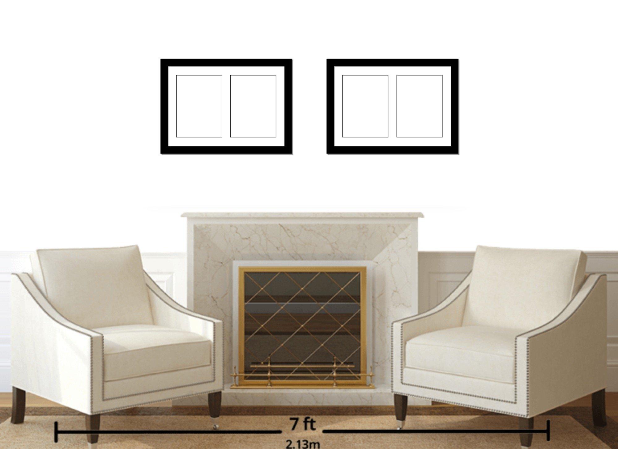 Creative Picture Frames CreativePF [1420bk-w] Double Magazine Frame HoldsMagazines Measuring 8 1/4 by 11-inches, White/Black Core Matting with Installed Hangers (MEASURE-YOUR-MAGAZINE)