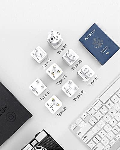 BESTEK BESTEK Worldwide Travel Plug Adapter Set, Grounded Universal Power Plug Adapter for USA to US, EU, AU, UK, GE, HK and More- 8 Packs