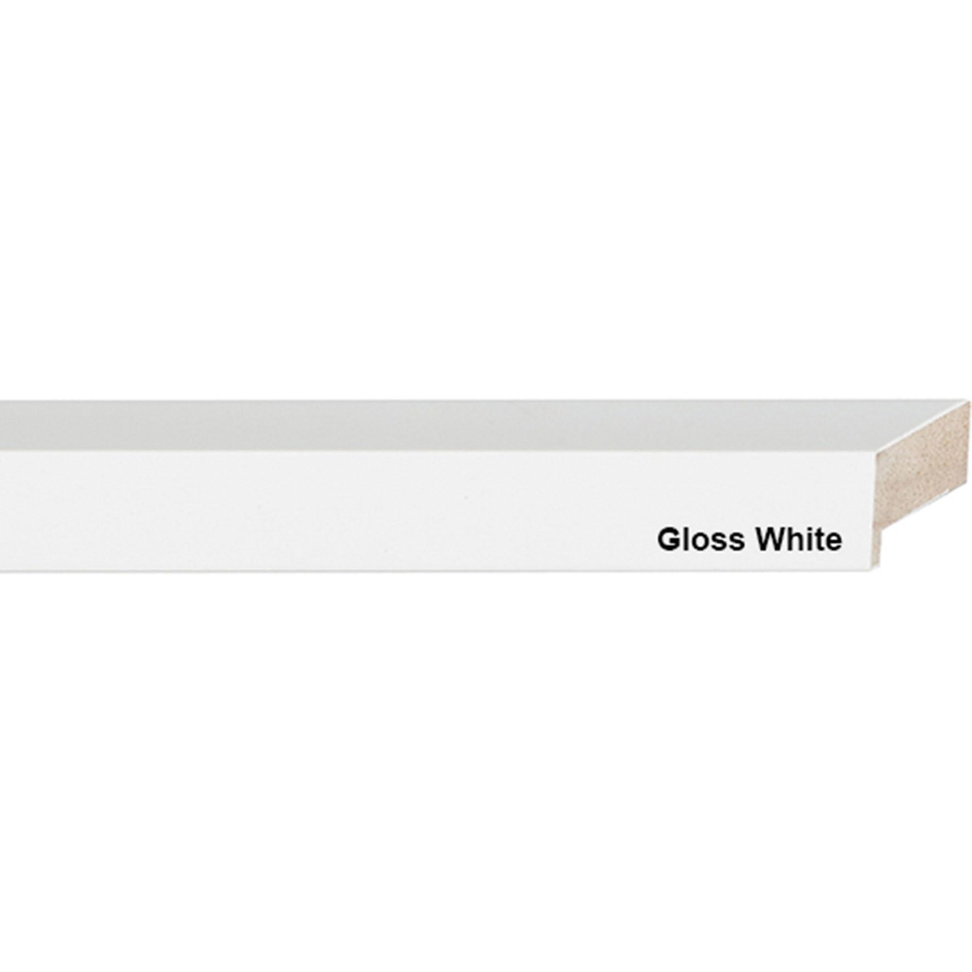 CustomPictureFrames.com 18x7 Shadow Box High Gloss White Display Frame | 1.625 Inches Deep | 1 Inch Moulding Width | Solid Wood | UV Resistant Acrylic Plexiglass, Acid Free Foamboard Backing and Hanging Hardware Included