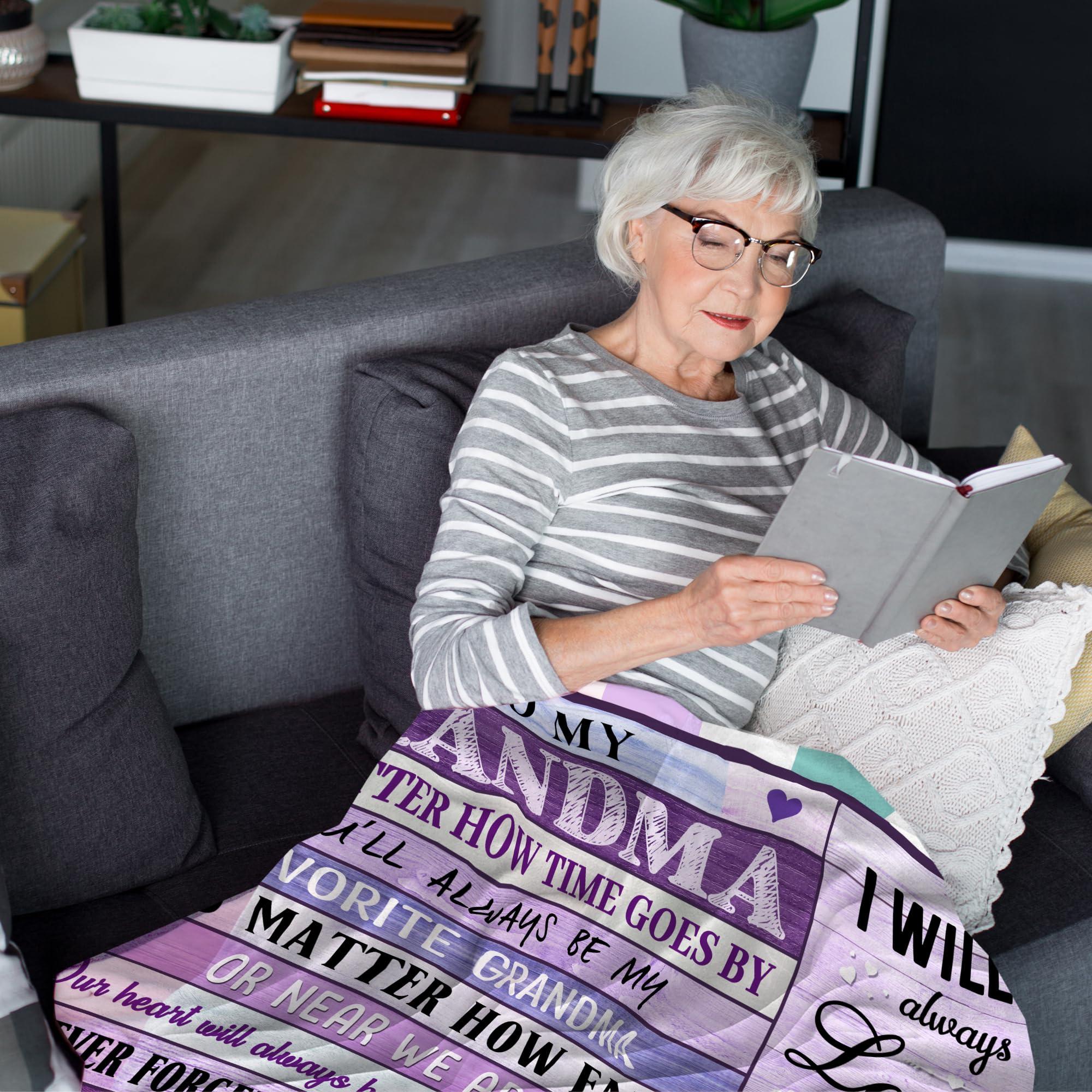 Settocos Grandma Gifts, Gifts for Grandma, Grandma Birthday Gifts, Great Grandma Gifts from Granddaughter Grandson, Christmas Birthday Gifts for Grandma, Best Grandma Gift Ideas, Grandma Gifts Blanket 60\"x80\"