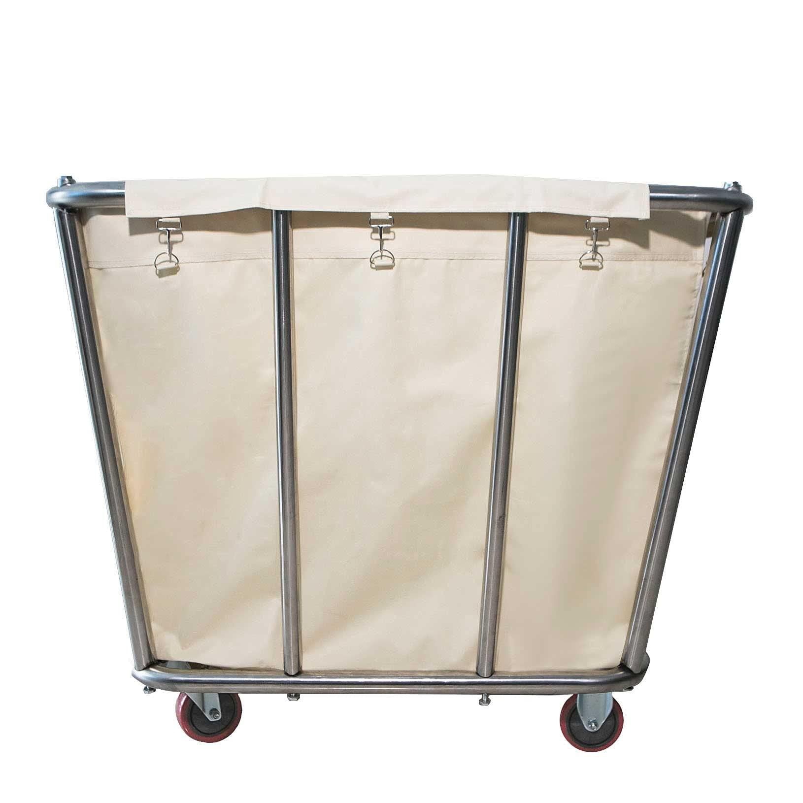 Graywlof Laundry Cart,Industrial Commercial Large Rolling Laundry Cart Dirty Clothes Bin with Wheels,Heavy Duty Canvas Hamper,10 Bushel,Beige,260LBS Load Laundry Cart (Beige)