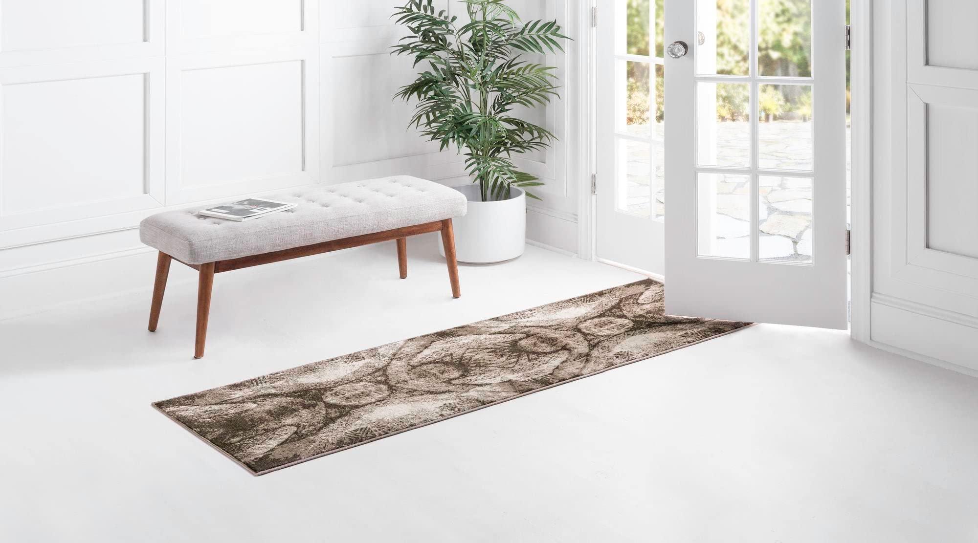 Rugs.com Rugs.com Monte Carlo Collection Rug 3\' 3 x 19\' 8 Runner Brown Medium Rug Perfect for Living Rooms, Large Dining Rooms, Open Floorplans