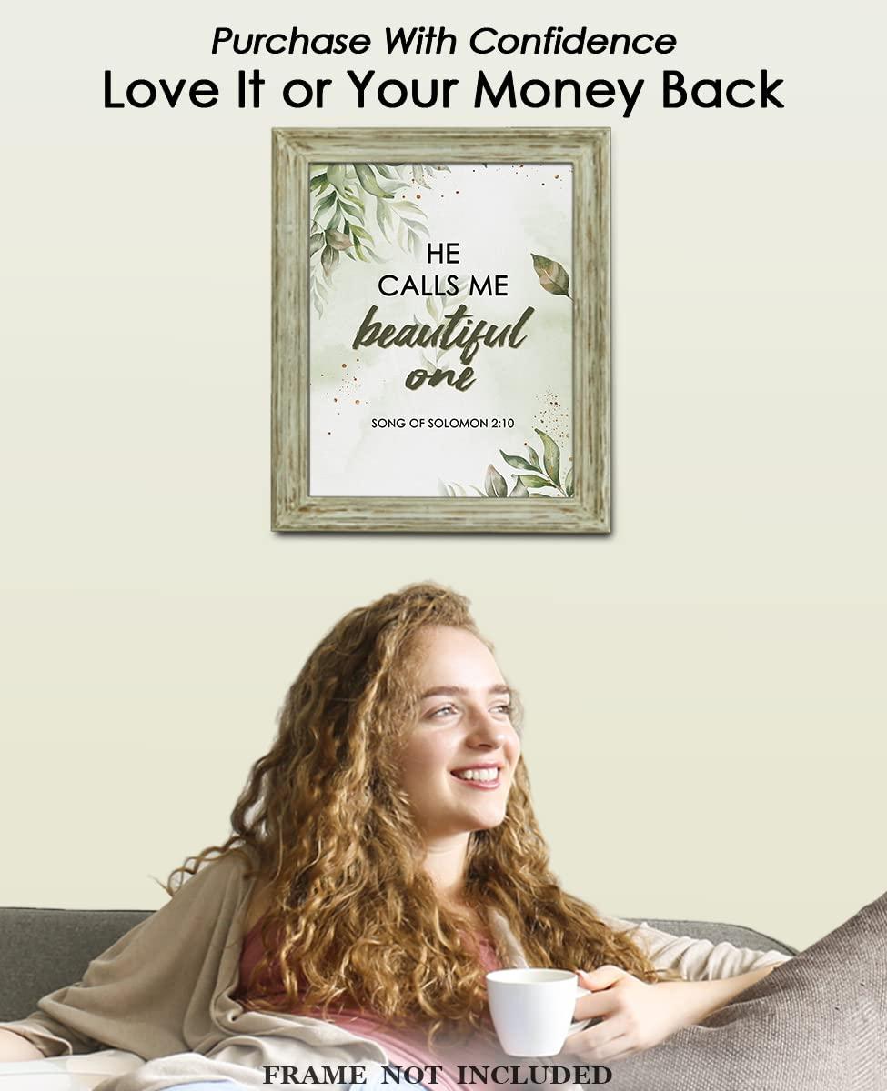 Buzz Unplugged He Calls Me Beautiful One. Song of Solomon 2:10 - Inspirational Bible Verses, Christian Scripture Positive Quotes, Religious Bible Verse Wall Art Decor For Home & Office | Unframed Posters 11x14\"