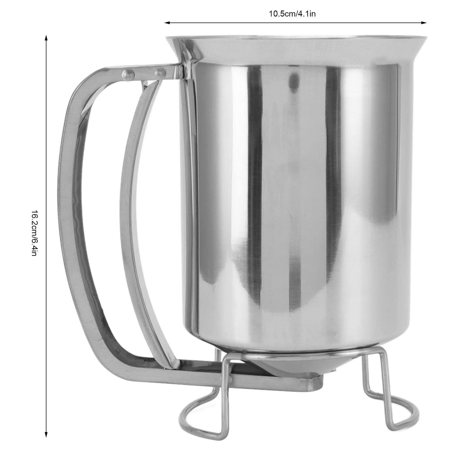 JANCAN Pancake Batter Dispenser, Batter Mixer Dispenser,Handheld Stainless Steel Pancake Pourer for Baking Cupcakes Muffins,Great for Baking,Cupcakes,Muffins-Cooking Crepes,Waffles,10.5x16.2cm
