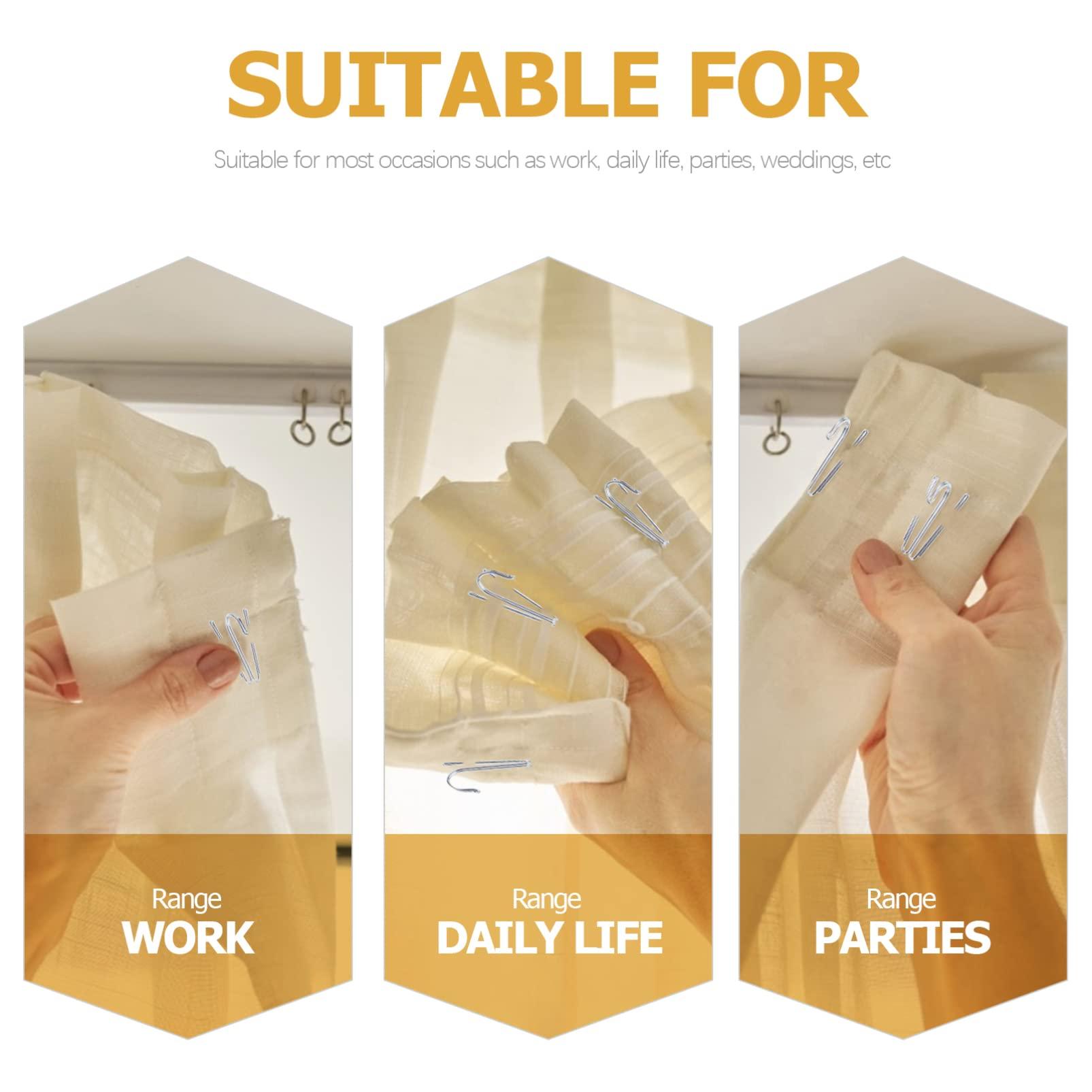 ULTECHNOVO ULTECHNOVO 50pcs Curtain Hook Curtain Hangers Drapery Pins Curtain Rods Hooks Drapery Hooks Curtain Pleat Hooks Curtain Pins for Drapes Curtain Clips Hooks for Curtains Clips for Curtains