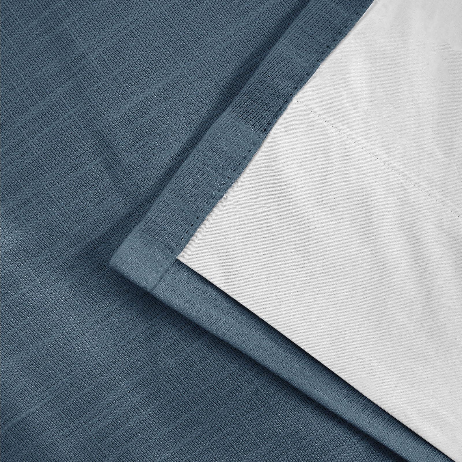 DotheDrape DotheDrape 105 inch Pinch Pleated Curtains Blackout Linen Textured Full Blackout Back Tab Pinch Pleat Drapes with Hooks for Bedroom, 60W x 105L, Midnight, 1 Panel