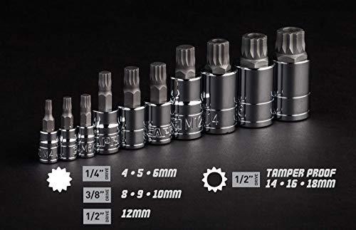 Capri Tools Capri Tools XZN Triple Square Spline Bit Socket Set, Metric, 10-Piece