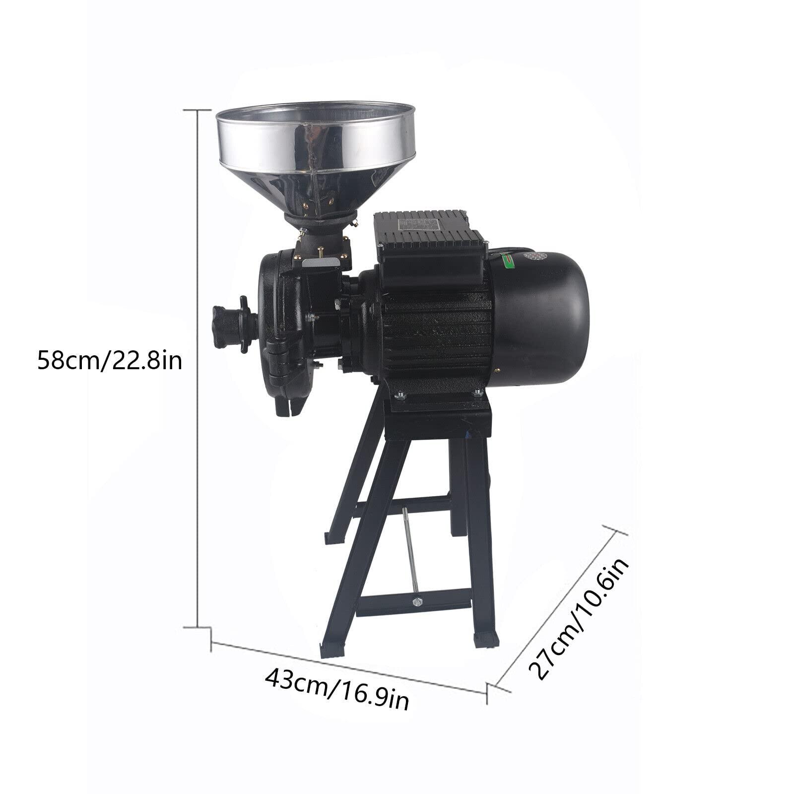 Cutycaty Cutycaty 3000W Commercial Heavy Duty Electric Grain Mill Grinder, Electric Feed Mill Dry Grinder, Commercial Feed Machine Milling Machine Corn Mill with Funnel for Vegetable Markets