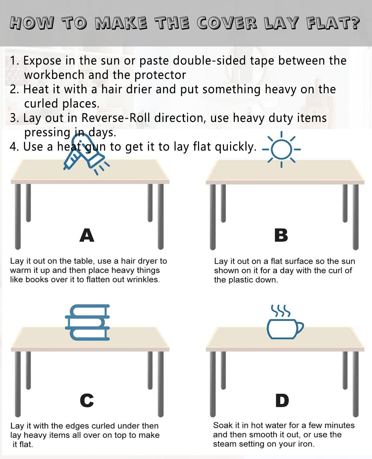 HQYG Clear Table Cover Protector PVC Tablecloth Vinyl Oilcloth Waterproof Plastic Tablecloth Covers for Dining Room Desk Table Pads Soft Glass 1.5mm 38x66 Inch