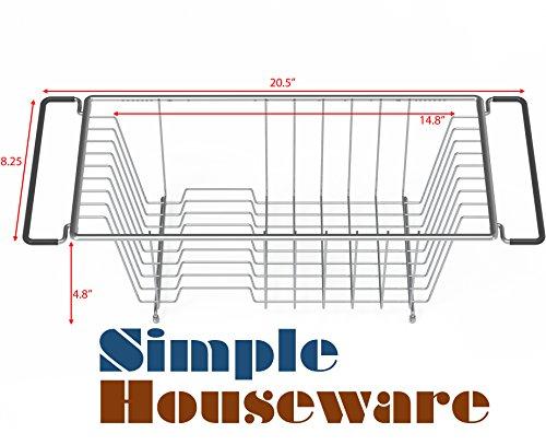 Simple Houseware Simple Houseware Over Sink Counter Top Dish Drainer Drying Rack, Chrome