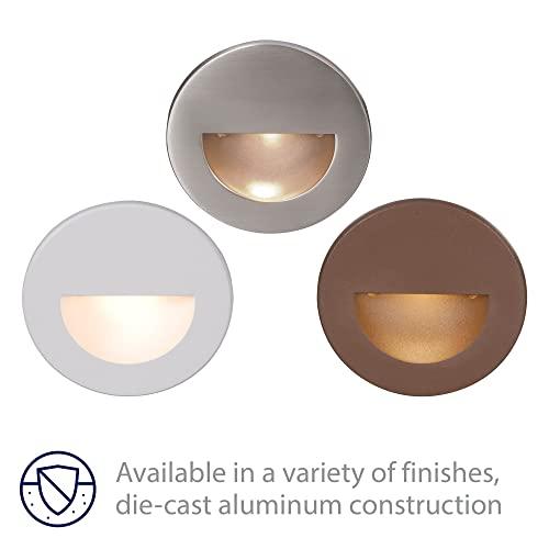 WAC Lighting WAC Landscape Lighting, LEDme 120V LED Half-Round Indoor and Outdoor Step and Wall Light 3000K Built-in LED in Brushed Nickel