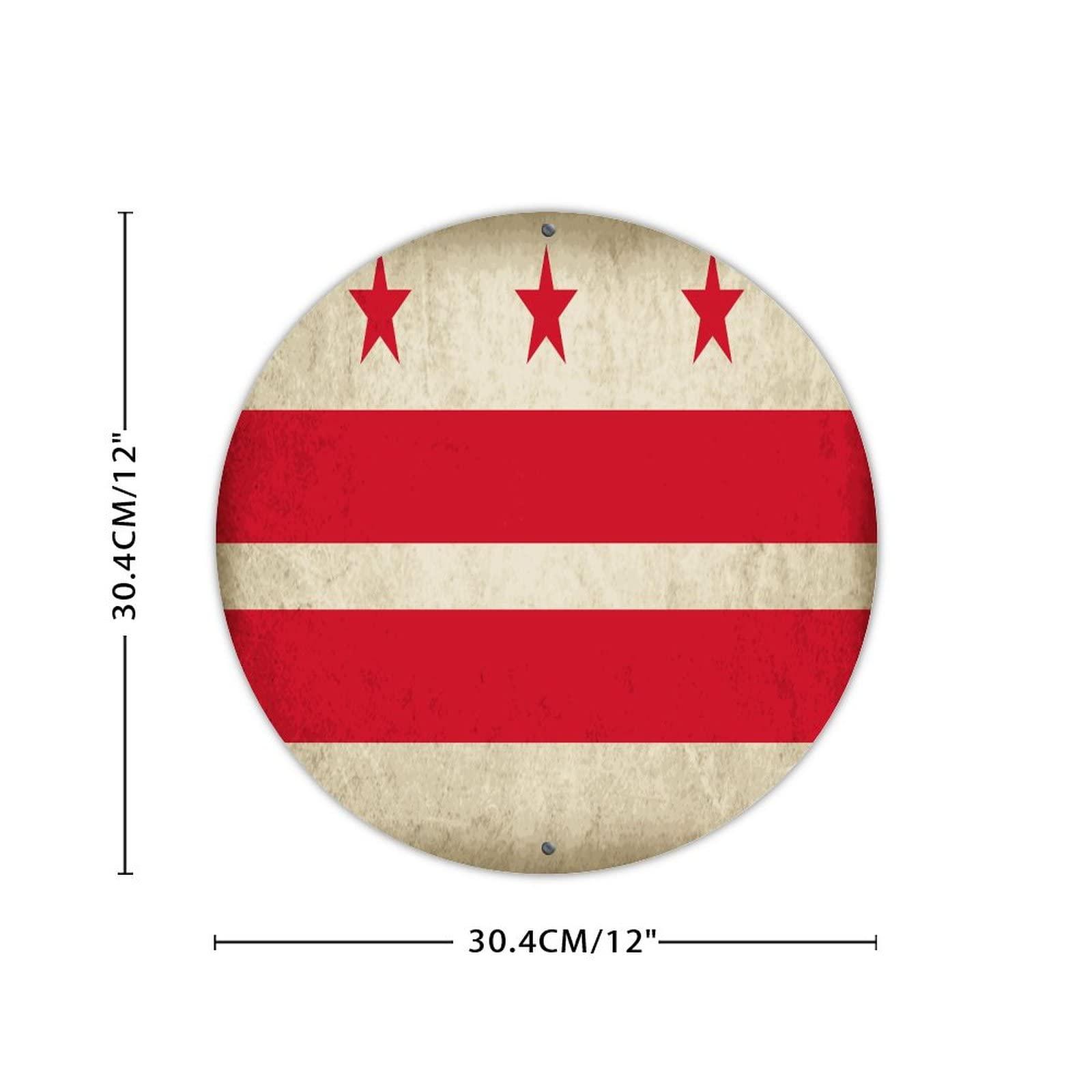 lutieger lutieger Restaurants Home Dcor Metal Sign Washington State Flag Personalized Gifts Posters Patriotic USA Map Sports Fans Country Tin Signs for Bedroom Entryway Bathroom Wall Decor 12x12in Round