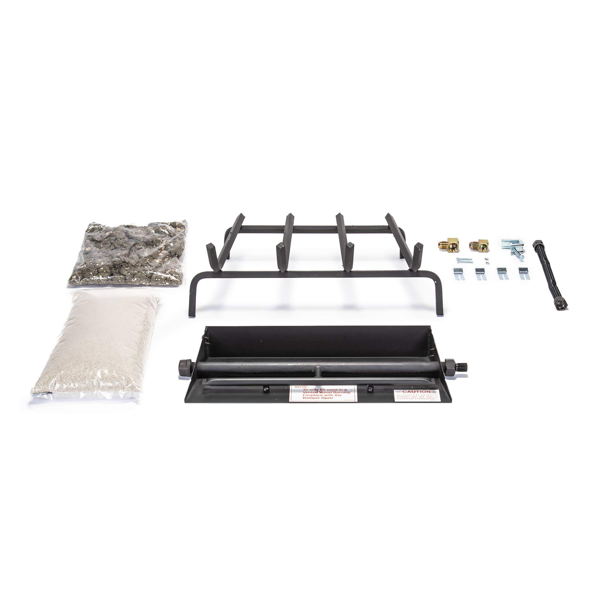 RealFyre Peterson Real Fyre 18-inch Mountain Birch Log Set with Vented G45 Dual- Flame Burner - Match-Light (Natural Gas)