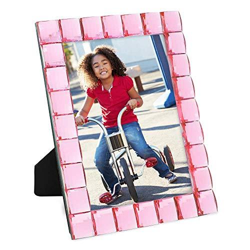 Isaac Jacobs International Isaac Jacobs Decorative Sparkling Light Pink Jewel Picture Frame, Photo Display & Home Décor (5x7, Light Pink)