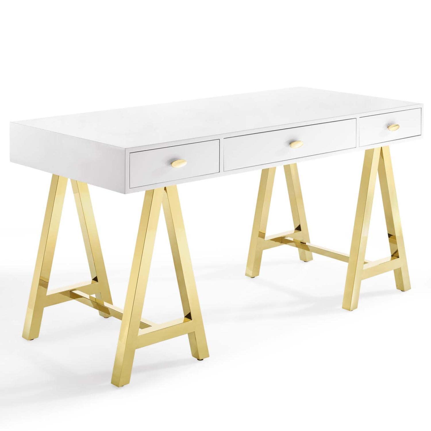 Modway Modway Jettison Office Desk, Gold White