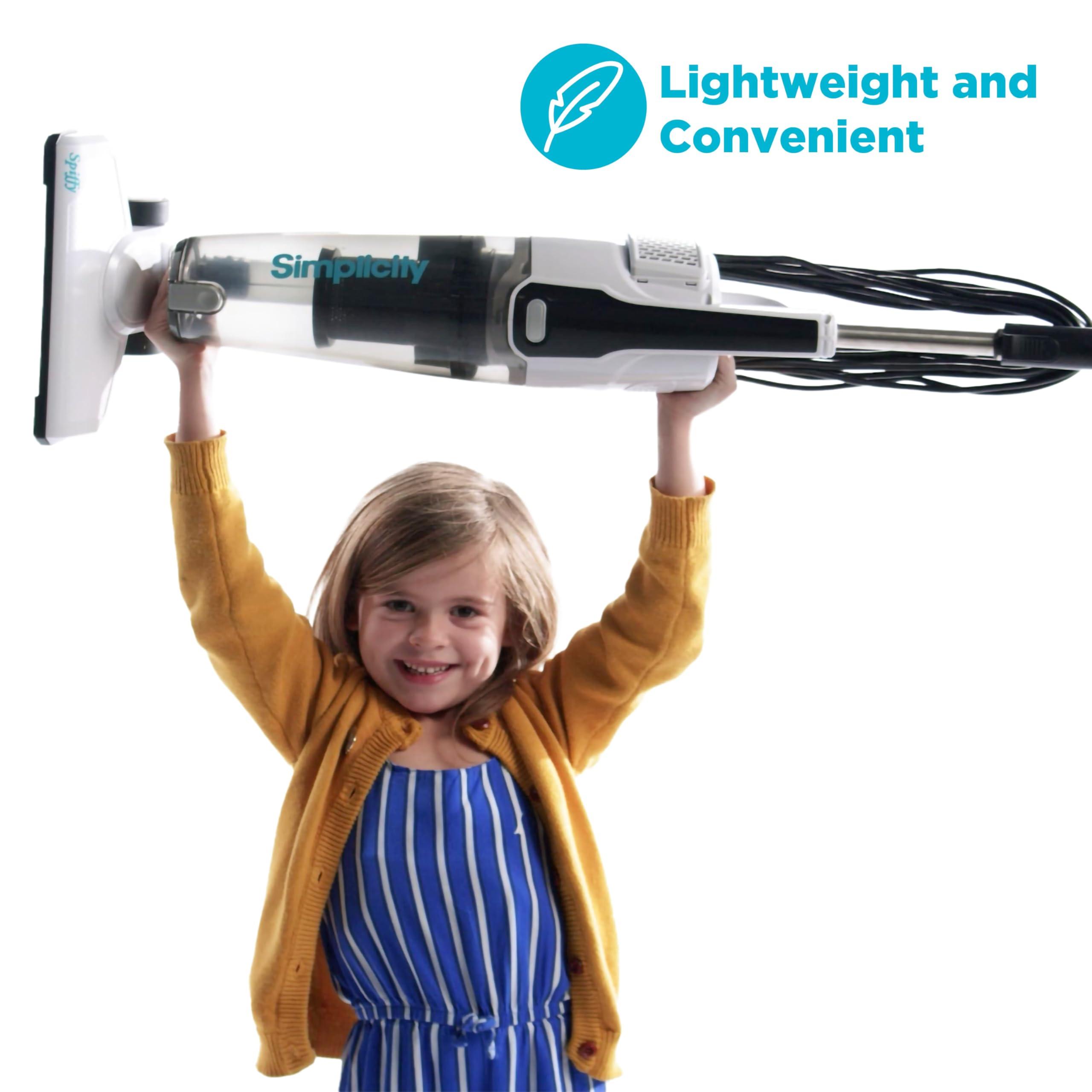 Simplicity Vacuums Simplicity Vacuums Corded Stick Vacuum Cleaner for Home, Bagless Vacuum with Two Speeds for Powerful Suction, Certified HEPA Vacuum, Ideal Vacuum for Hardwood and Tile Floors, S60 Spiffy