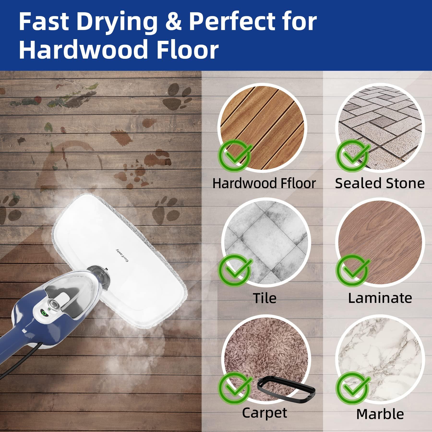 GorFanty Steam Mop - 10-in-1 Floor Steamer Detachable MultiPurpose Handheld Steam Cleaner for Hardwood/Tile/Laminate All Floors Carpet Cleaning with 11 Accessories for Whole Home Use(Blue).