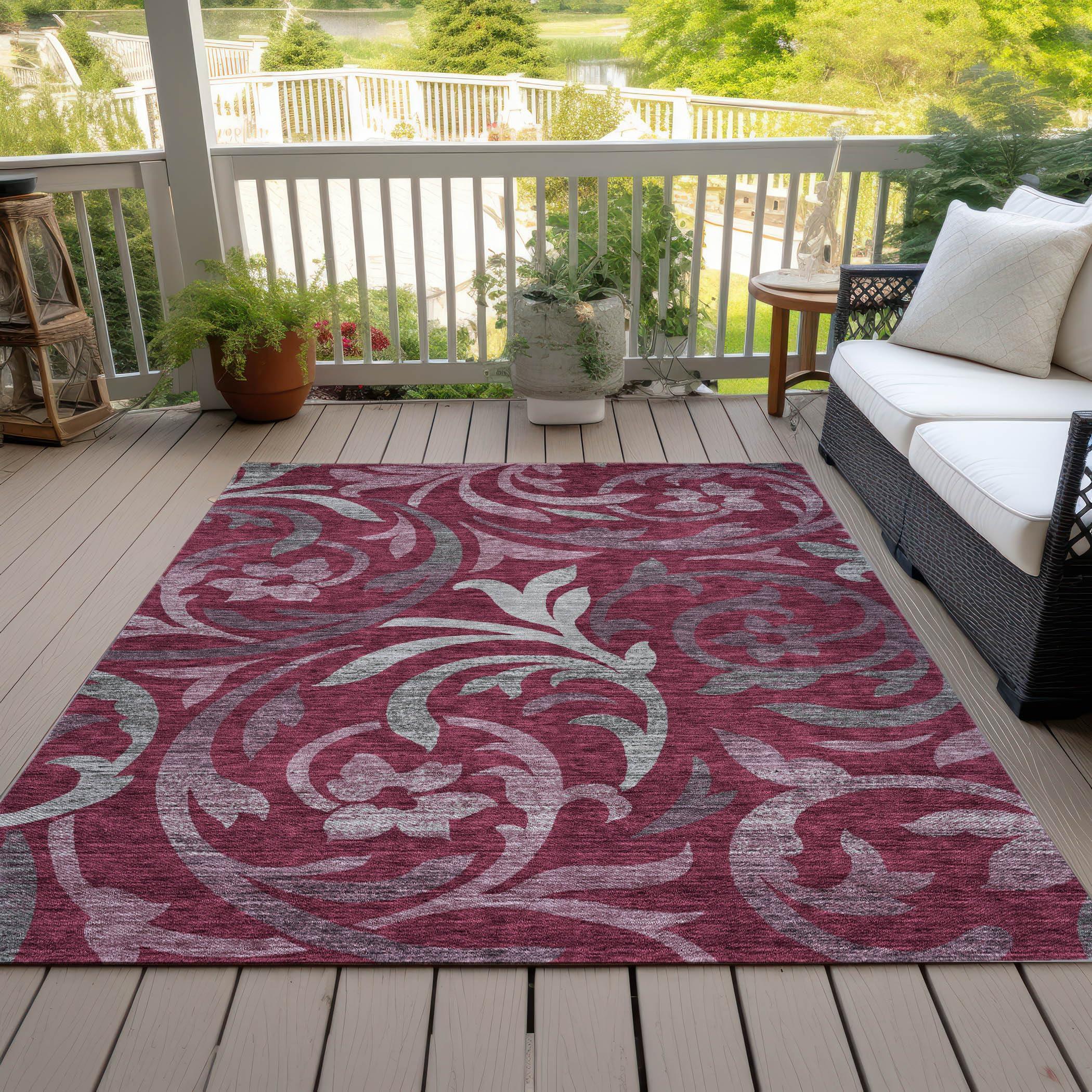 Addison Rugs Addison Rugs Chantille ACN764 Garnet 10' x 14' Indoor/Outdoor, Machine Washable, Easy Clean, Non Shedding, Bedroom, Living Room, Dining Room, Kitchen, Patio Rug
