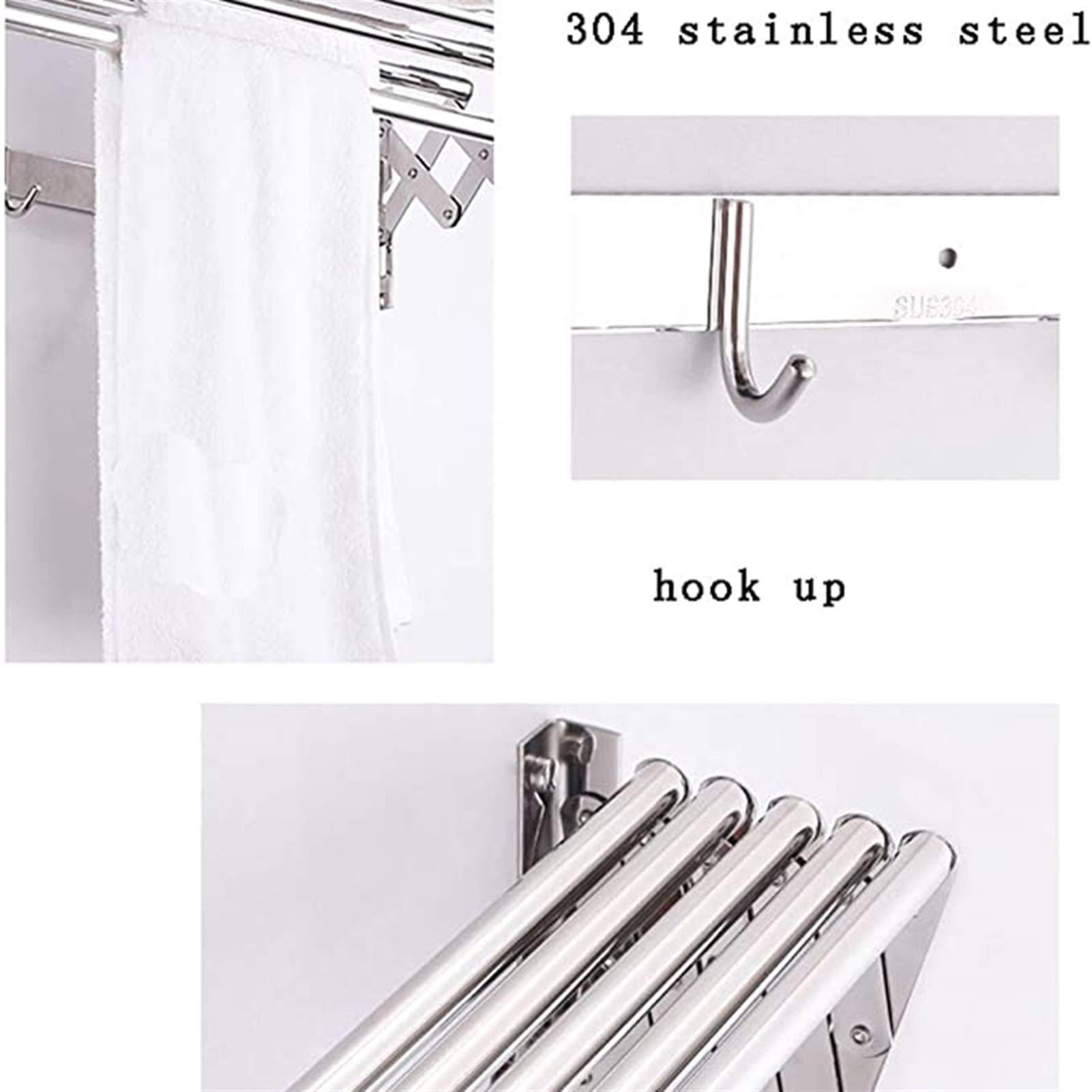 HomeLoft Basics Collapsible Airer Clothes,Wall Mounted Towel Rack,Folding Drying Rack,for Laundry Room Bathroom Clothesline Clotheshorse (50cm)