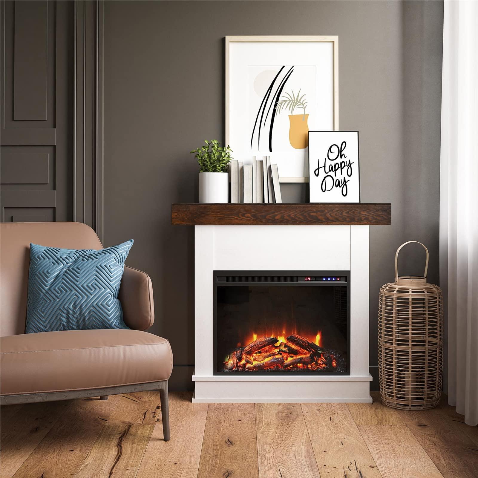 JOLLYMER JOLLYMER Floating Wood Mantel Shelf,Rustic Fireplace Mantel Decor,Farmhouse Shelf (60\" W x 6\" D x 6\" H)