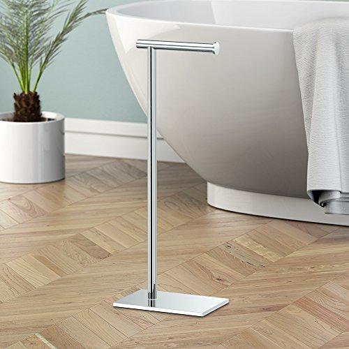Gatco Gatco 1431C Modern Rectangle Base Freestanding Toilet Paper Holder, 21.25\" Chrome with Weighted Base
