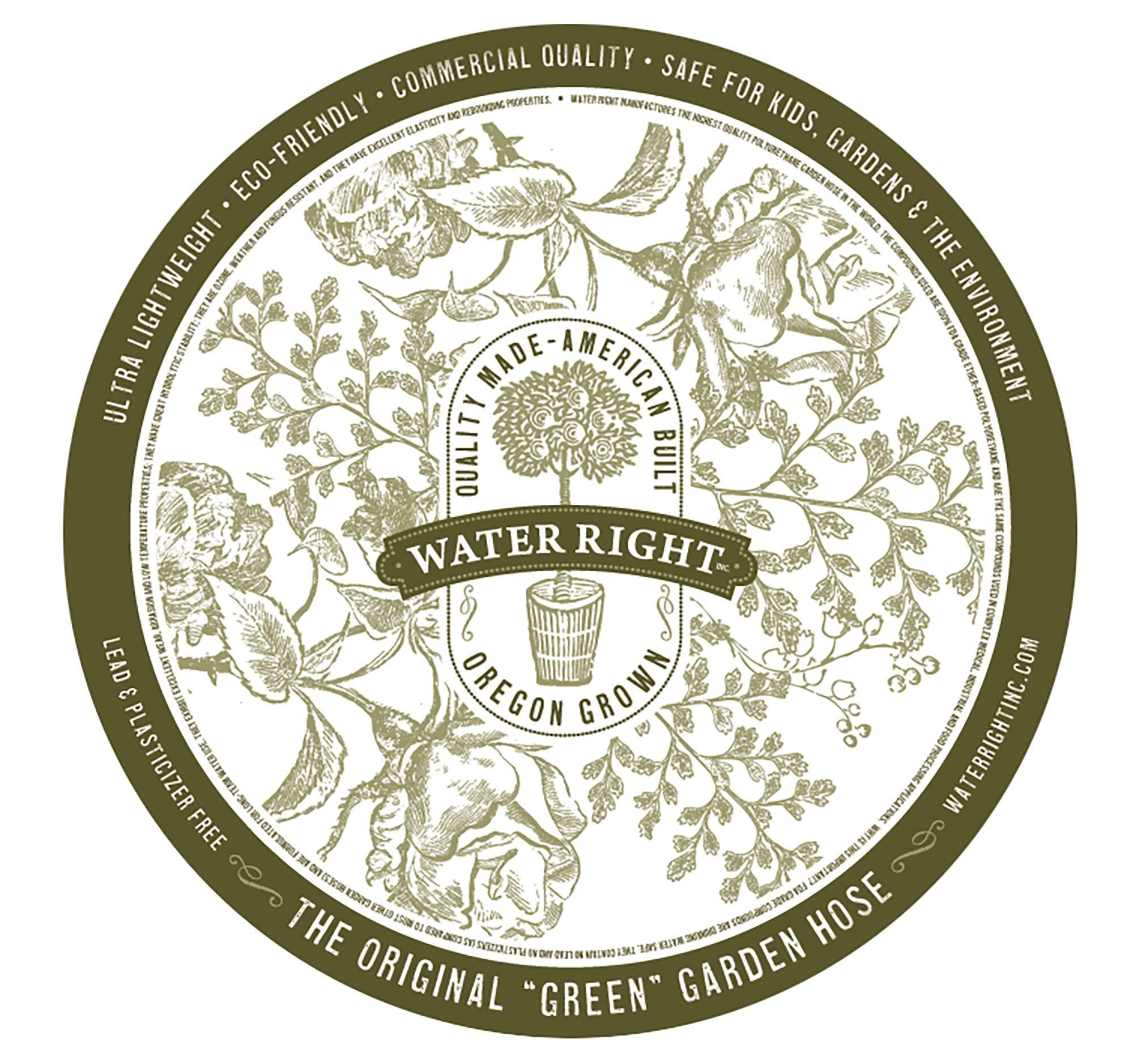 Water Right Water Right 500 Series Polyurethane Garden Hose, Drinking Water Safe, 25-Foot x 1/2-Inch, Olive