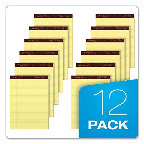 Ampad Esselte ESS20022 Ampad Gold Fibre Pads, 8 1/2 x 11 3/4, Canary, 50 Sheets (Pack of 12)