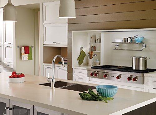 Moen Moen DN0794CH Iso 24-Inch Wide Bathroom Hotel-Style -Towel Shelf with -Towel Bar, Chrome