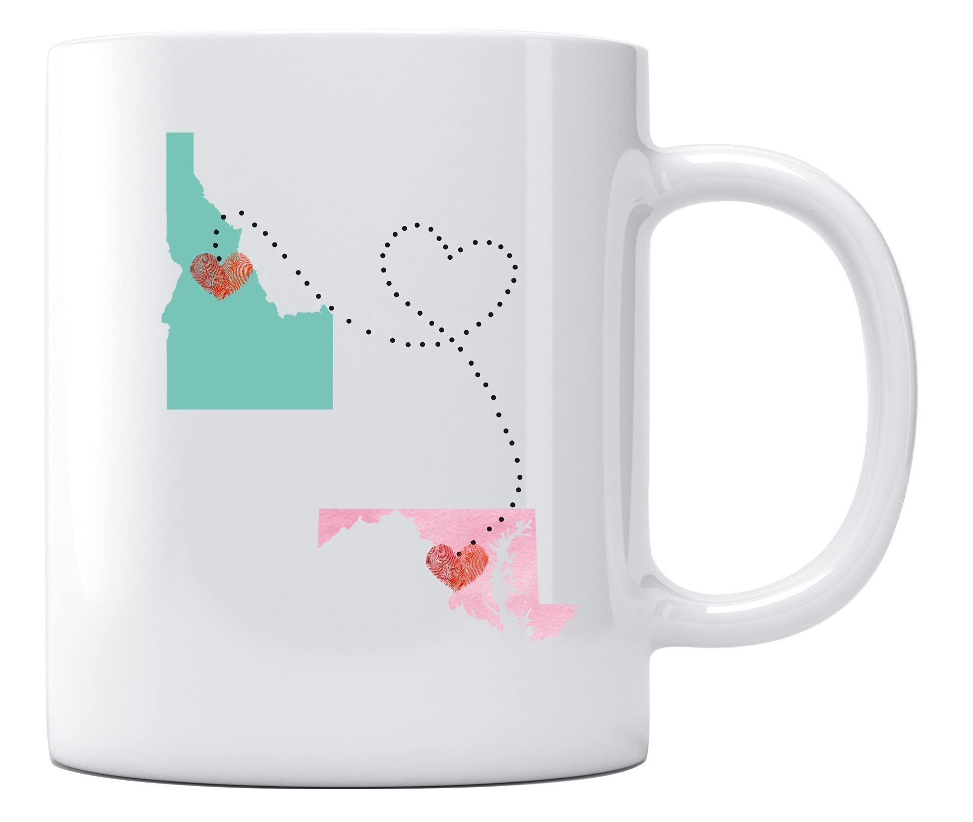 Gifts ideas Idaho and Maryland Coffee Cup Moving Away After Graduation University College Mothers Day Presents Long Distance State Coffee Mug Gifts for Mom Coffee Mug 11oz White