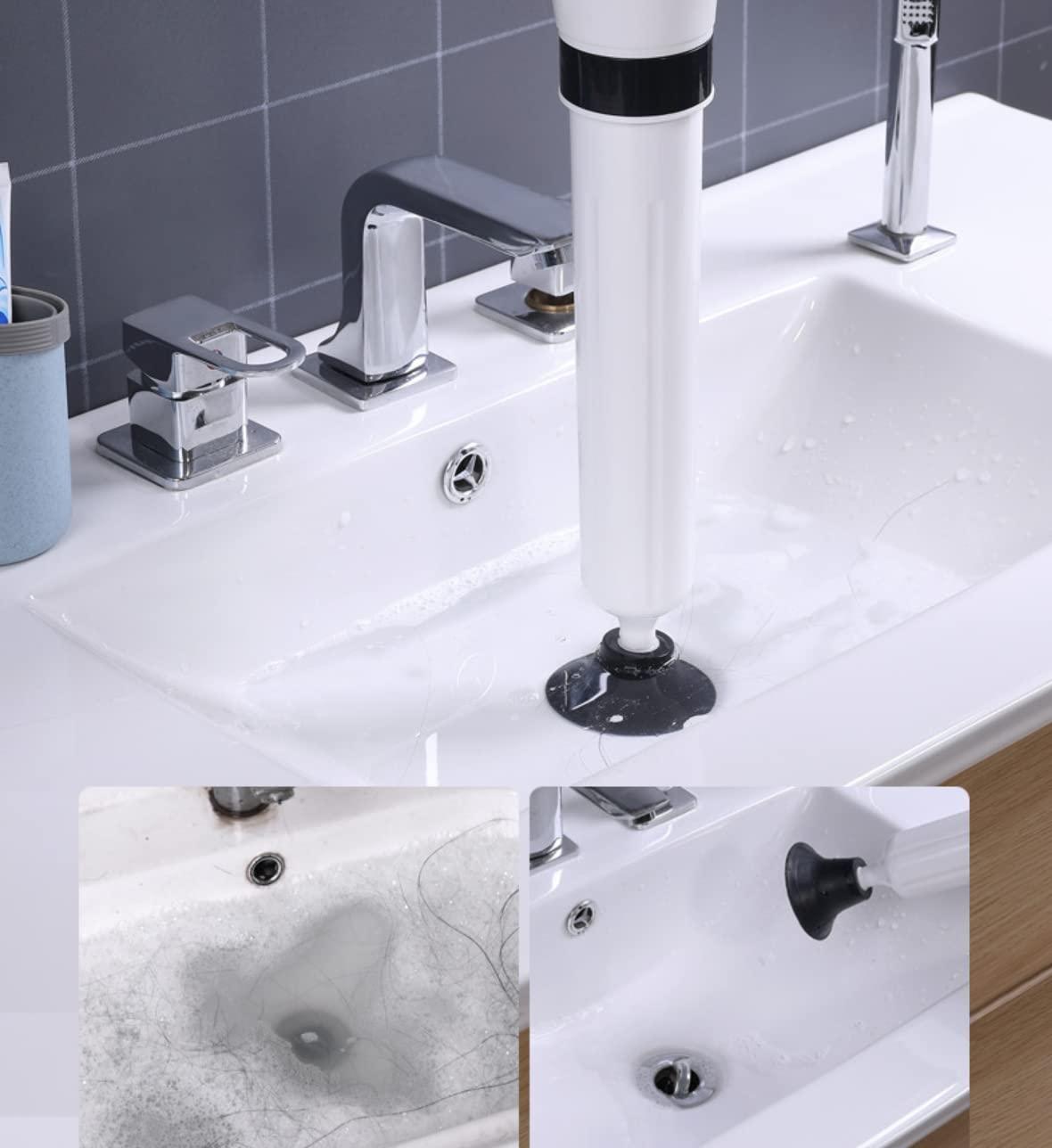 N\\H Toilet Plunger, Air Drain Blaster Kit, Clog Remover, Powerful Manual Pneumatic Dredge Equipment with Replaceable Heads & Visual Barometer, for Clogged Toilet Sink Sewer Pipe Dredge