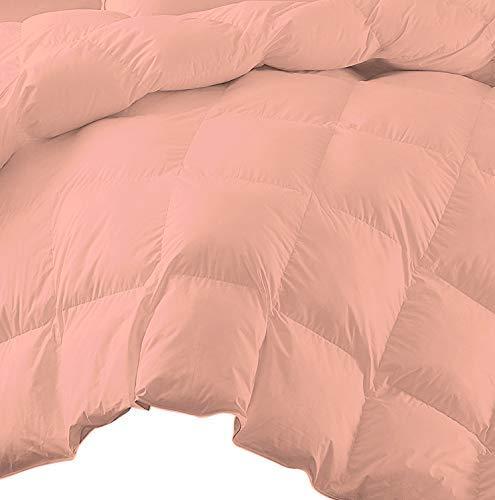 NG Linen NG Linen All Season King/Cal King Size 800 Thread Count Solid Peach Down Alternative 5 Piece Box Design Comforter Set 100% Egyptian Cotton