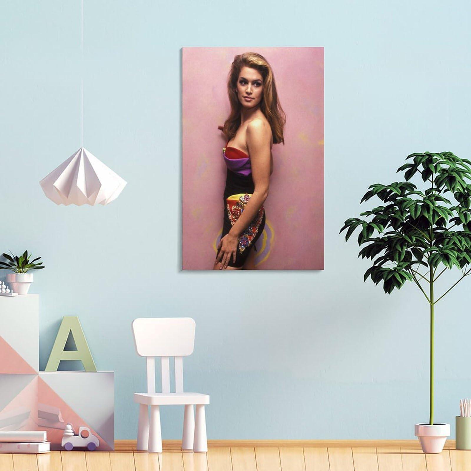 HOTOS HOTOS Cindy Crawford Supermodel Poster (15) Poster Decorative Painting Canvas Wall Art Living Room Posters Bedroom Painting 20x30inch(50x75cm), Frame-style