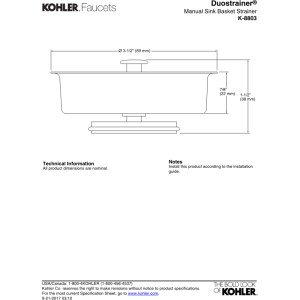 Kohler Basket Strainer