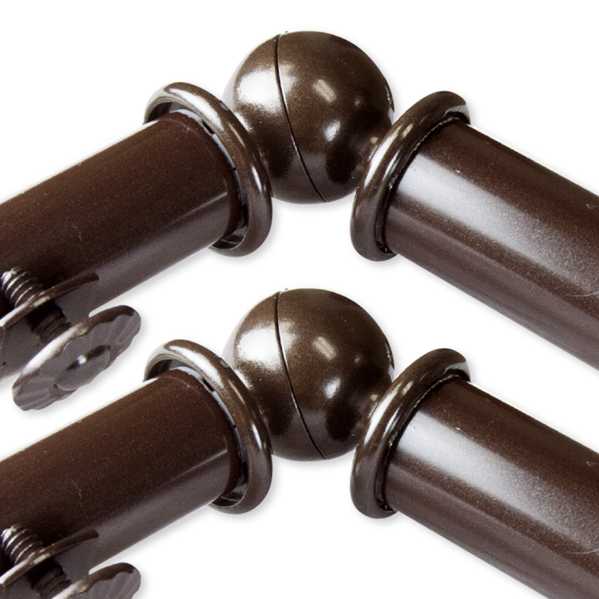 Rod Desyne Rod Desyne 13/16" Jodi Bay Window Double Curtain Rod, 20-36", 38-72", Cocoa