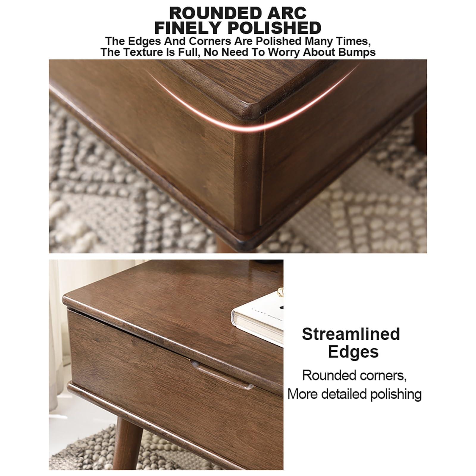 BAYTEWJX Small Vanity Table for Bedroom Vanity Desk with Mirror Makeup Vanity Table Front High-Definition Silver Mirror Large Storage Capacity Easy to Move Space-Saving for Women Girls Bedroom.(Walnut)