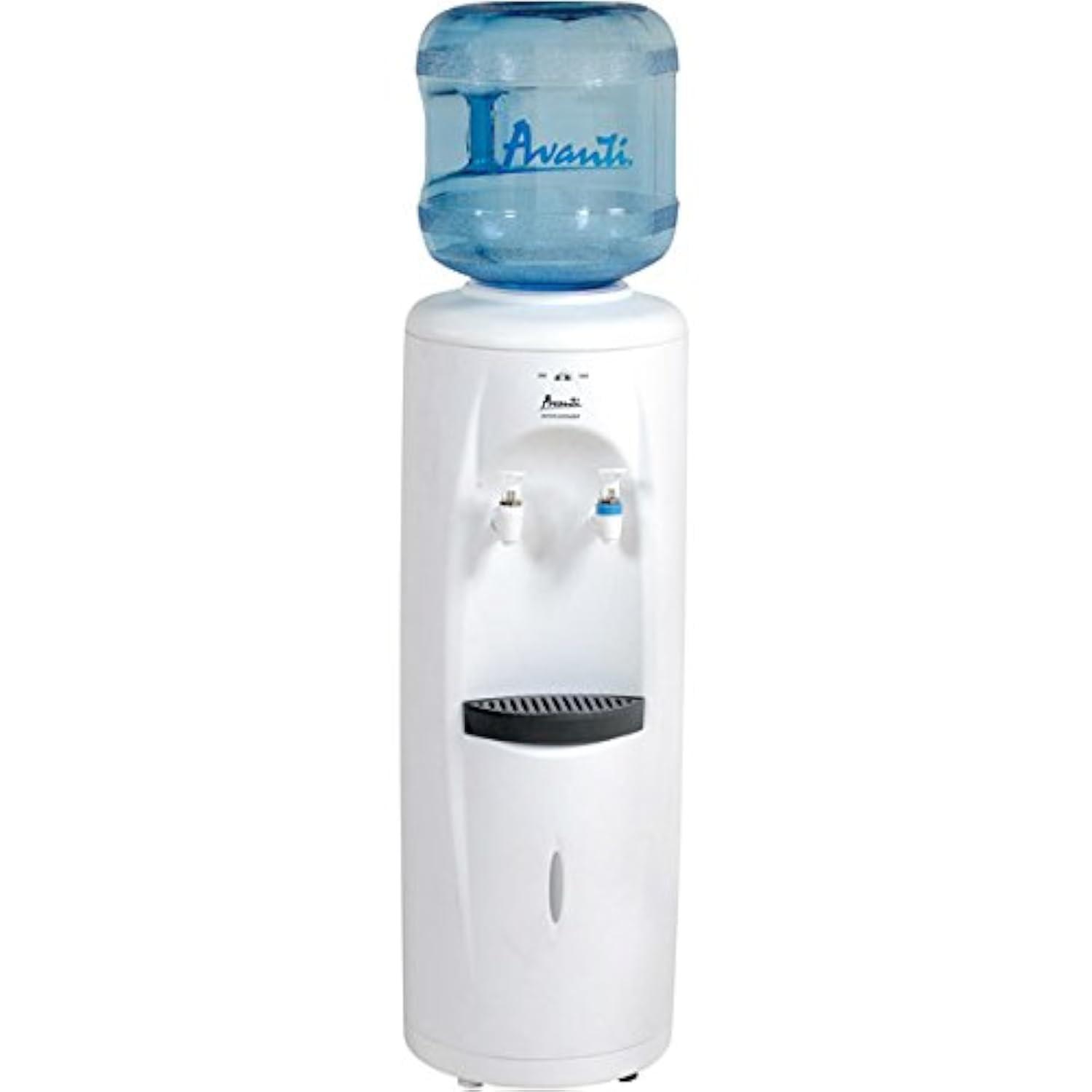 Avanti Avanti Water Cooler Dispenser Top Loading, Holds 3 & 5 Gallon Bottles with Stainless Steel Reservoir, Cold and Room Temperature, Perfect for Homes, Kitchens, Offices, Dorms, White